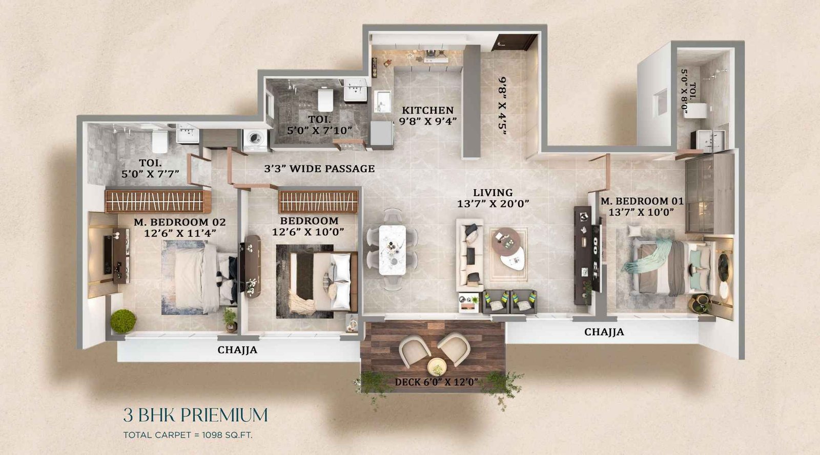 Atharva-Coco-Marina-3BHK-Floorplan-1098-sqft