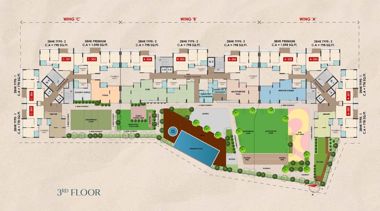 Atharva-Coco-Marina-3rd-Typical-Floorplan